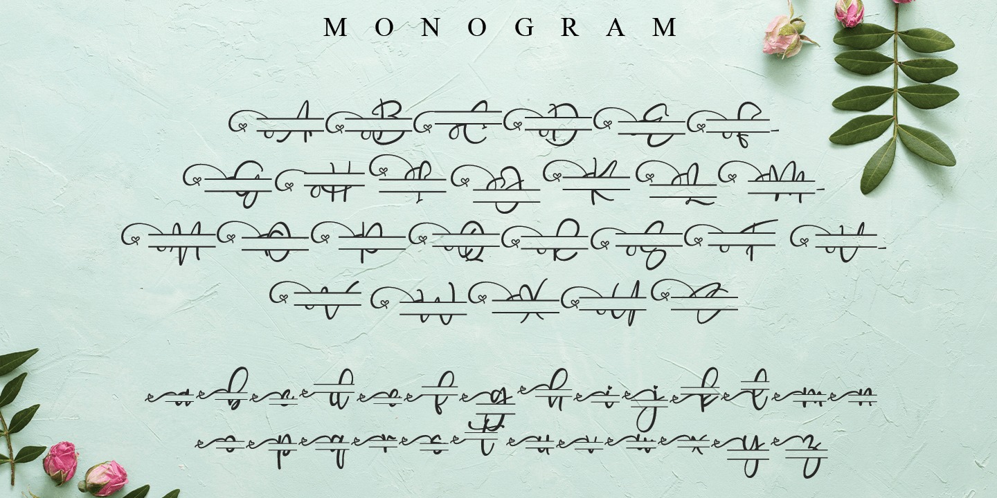 Ejemplo de fuente Matthew Woolsen Monogram